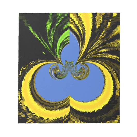 美しい南アフリカの黄色と青の芸術 ノートパッド (正面)
