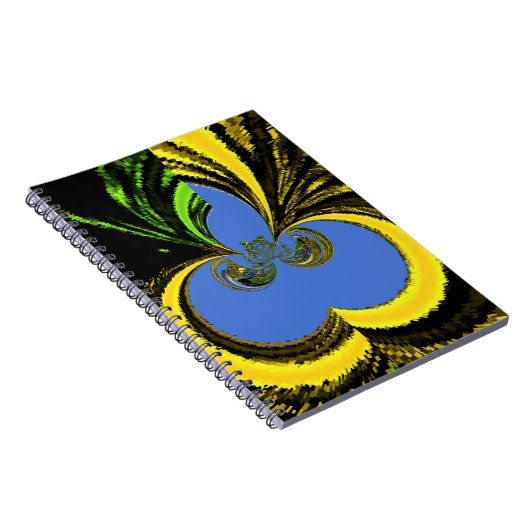 美しい南アフリカの黄色と青の芸術 ノートブック (右側)