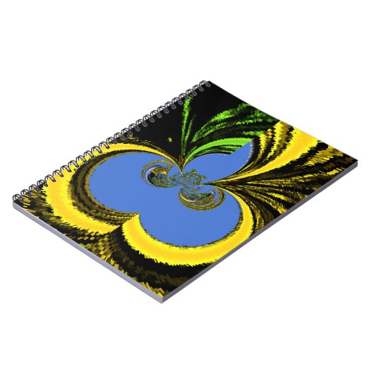 美しい南アフリカの黄色と青の芸術 ノートブック (左側)