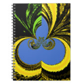 美しい南アフリカの黄色と青の芸術 ノートブック (正面)