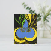 美しい南アフリカの黄色と青の芸術 ポストカード (スタンド正面)