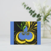 美しい南アフリカの黄色と青の芸術 ポストカード (スタンド正面)