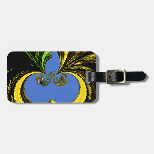 美しい南アフリカの黄色と青の芸術 ラゲッジタグ (正面横)