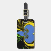 美しい南アフリカの黄色と青の芸術 ラゲッジタグ (正面縦)