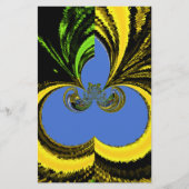 美しい南アフリカの黄色と青の芸術 便箋 (正面)