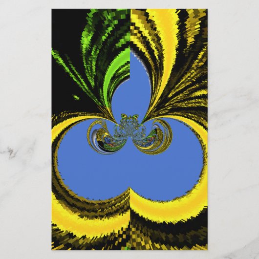 美しい南アフリカの黄色と青の芸術 便箋 (正面)