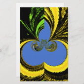 美しい南アフリカの黄色と青の芸術 便箋 (正面/裏面)