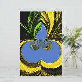 美しい南アフリカの黄色と青の芸術 便箋 (スタンド正面)