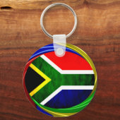 美しい南アフリカ国旗の色のモチーフ キーホルダー (正面)