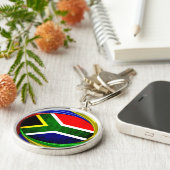 美しい南アフリカ国旗の色のモチーフ キーホルダー (側面)