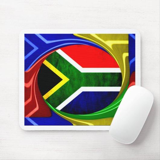 美しい南アフリカ国旗の色のモチーフ マウスパッド (マウス)