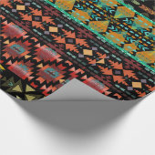 美しい南西スタイルキルテッドルック ラッピングペーパー (角)