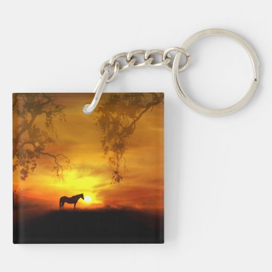 美しい南西ホースキーチェーン キーホルダー (裏面)