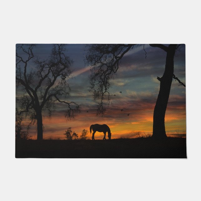 美しい南西部の馬のドアマット ドアマット (正面)