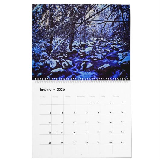 美しい印象 カレンダー (1月 2026)