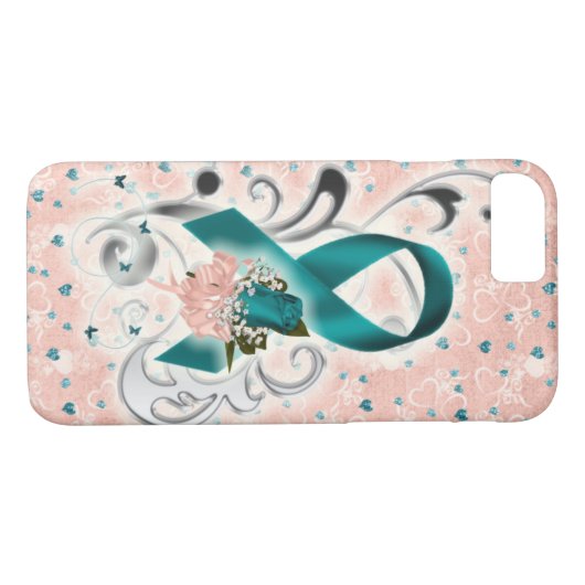 美しい卵巣癌の認識度の携帯電話の箱 Case-Mate iPhoneケース (裏面(横))