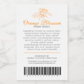 美しい原料バーコードラベルオレンジ色の花 ワインラベル (シングルラベル)