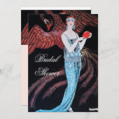 美しい及びフェニックスブライダルシャワーパーティー 招待状 (正面/裏面)