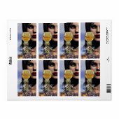 美しい及び白ワイングラスのワイン試飲パーティー ラベル (フルシート)