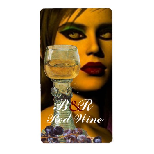 美しい及び白ワイングラスのワイン試飲パーティー ラベル (正面)