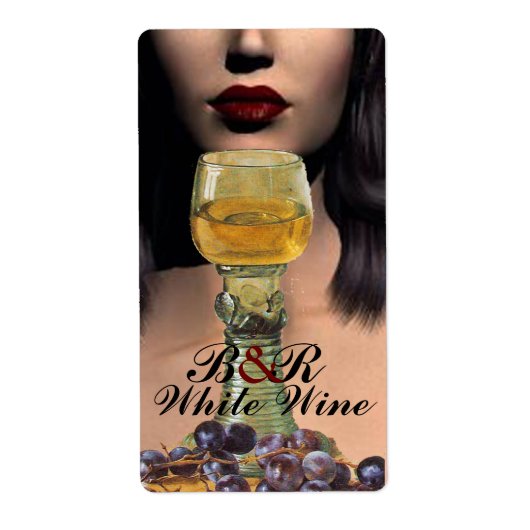 美しい及び白ワイングラスワイン試飲パーティー ラベル (正面)