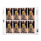 美しい及び白ワイングラスワイン試飲パーティー ラベル (フルシート)