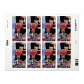 美しい及び赤ワイングラスのワイン試飲パーティー ラベル (フルシート)