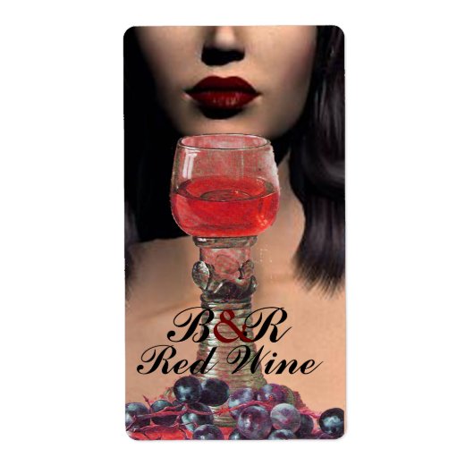 美しい及び赤ワイングラスのワイン試飲パーティー ラベル (正面)