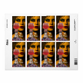 美しい及び赤ワイングラスワイン試飲パーティー ラベル (フルシート)