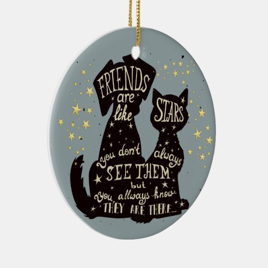 美しい友人は星の引用文のようです セラミックオーナメント (右)