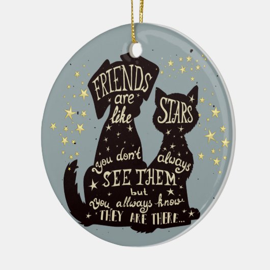 美しい友人は星の引用文のようです セラミックオーナメント (左)