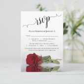 美しい反射する赤結婚バラ 出欠カード (スタンド正面)