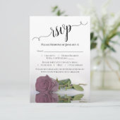 美しい反射ほこりっぽいメイブピンク結婚ローズ 出欠カード (スタンド正面)