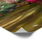 美しい古いティール(緑がかった色)コンビバンとカラフル花 ポスター (角)