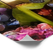 美しい古いティール（緑がかった色）コンビバンとカラフル花 ポスター (角)