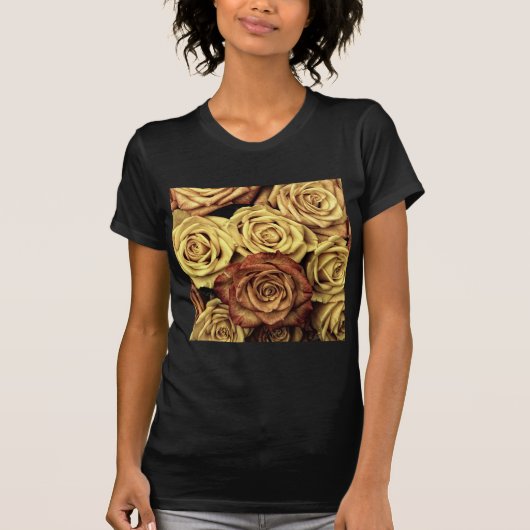 美しい古いバラ Tシャツ (正面)