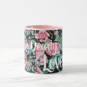 美しい古いピンクのバラあなたが愛されているマグカップ マグカップ (中央)