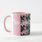 美しい古いピンクのバラあなたが愛されているマグカップ マグカップ (左)