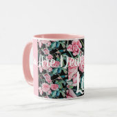 美しい古いピンクのバラあなたが愛されているマグカップ マグカップ (正面左)