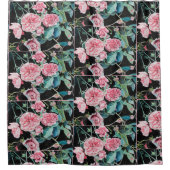 美しい古いピンクのバラのシャワーカーテン シャワーカーテン (正面)