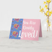 美しい古いピンクのバラ愛されるカード カード (黄色い花)