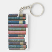 美しい古いヴィンテージの本、本の棘 キーホルダー (裏面)