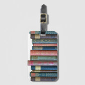 美しい古いヴィンテージの本、本の棘 ラゲッジタグ (正面縦)