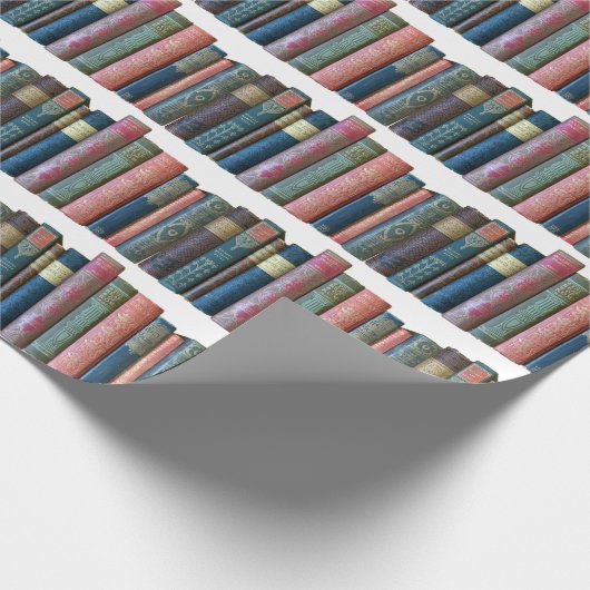 美しい古いヴィンテージの本、本の棘 ラッピングペーパー (角)