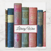 美しい古いヴィンテージの本、本の棘 ワインラベル (シングルラベル)