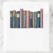 美しい古いヴィンテージの本、本の棘 長方形シール (バッグ)