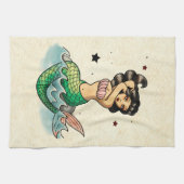 美しい古い学校の人魚 キッチンタオル (横)