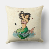 美しい古い学校の人魚 クッション (裏面)