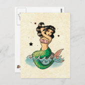 美しい古い学校の人魚 ポストカード (正面/裏面)