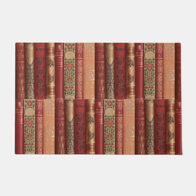 美しい古い本の棘(バラ) ドアマット (正面)